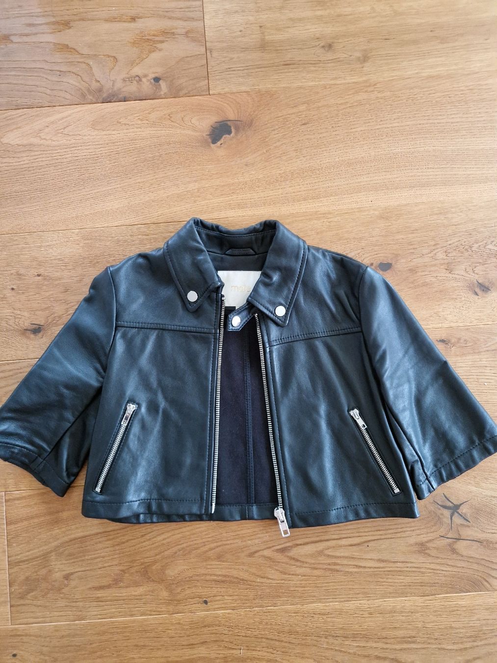 Maje Giacche: NEUE Maje Crop Lederjacke 100% Lammleder – Nuovo (secondo la descrizione) da Eschenbach SG venduto da SanFranciscoCalifornia
