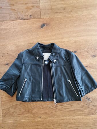 NEUE Maje Crop Lederjacke 100% Lammleder