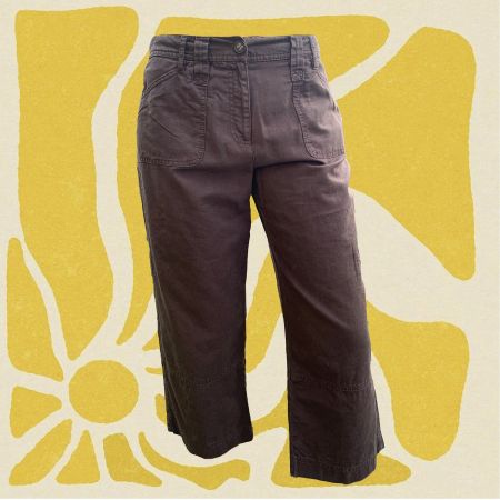 Biaggini Hose/Capri aus Leinen-Baumwollmischung in Braun