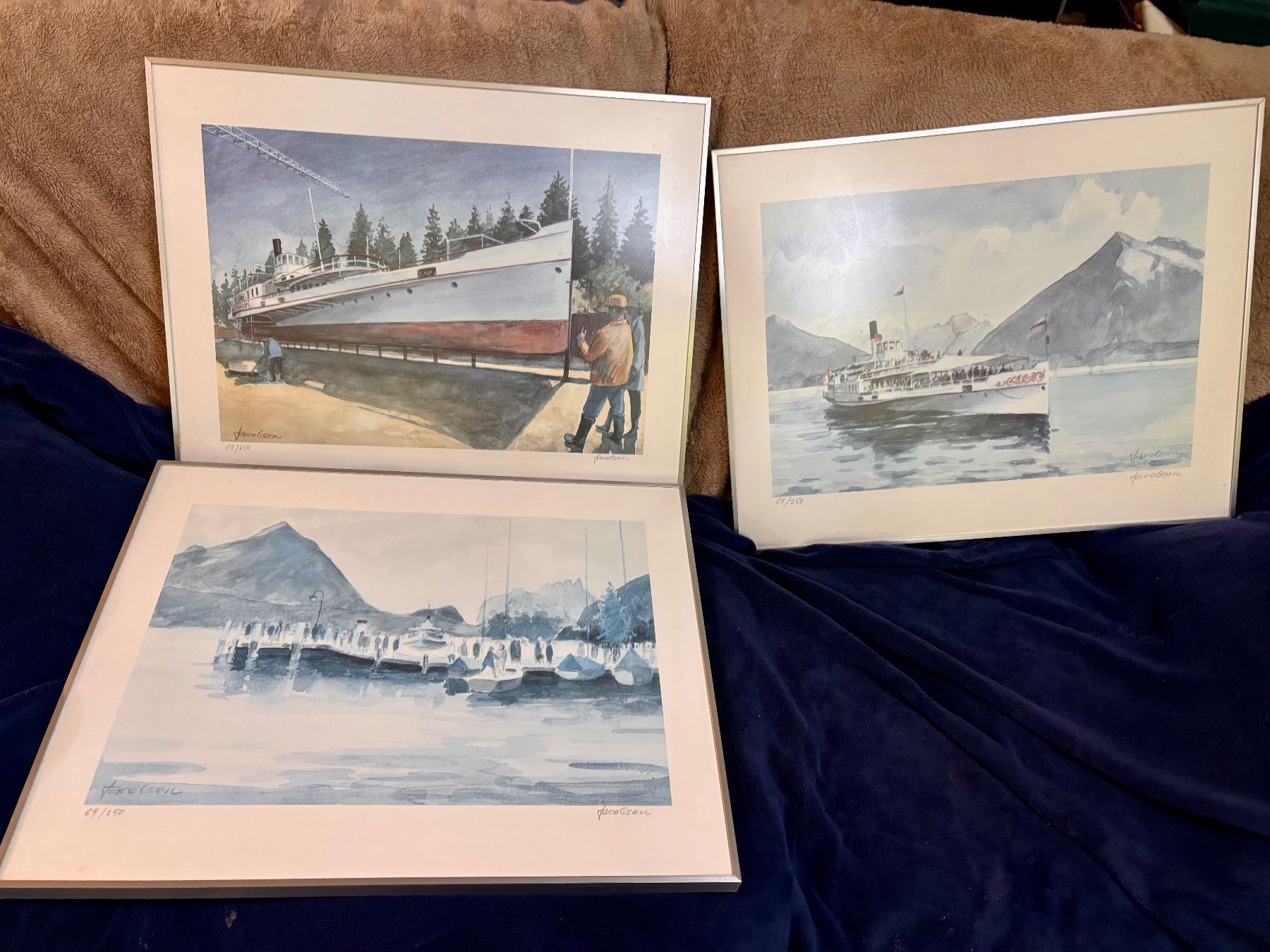 Foto & Immagini: Kunstdrucke Knud Jacobson signiert 3er Set gerahmt – Usato da Hindelbank venduto da brm_72zv