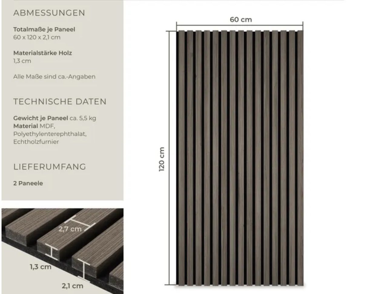 Altri accessori: neue 2er Set Akustikpaneele Sonic Wall grau – Nuovo e nell'imballaggio originale da Necker venduto da liq24 4