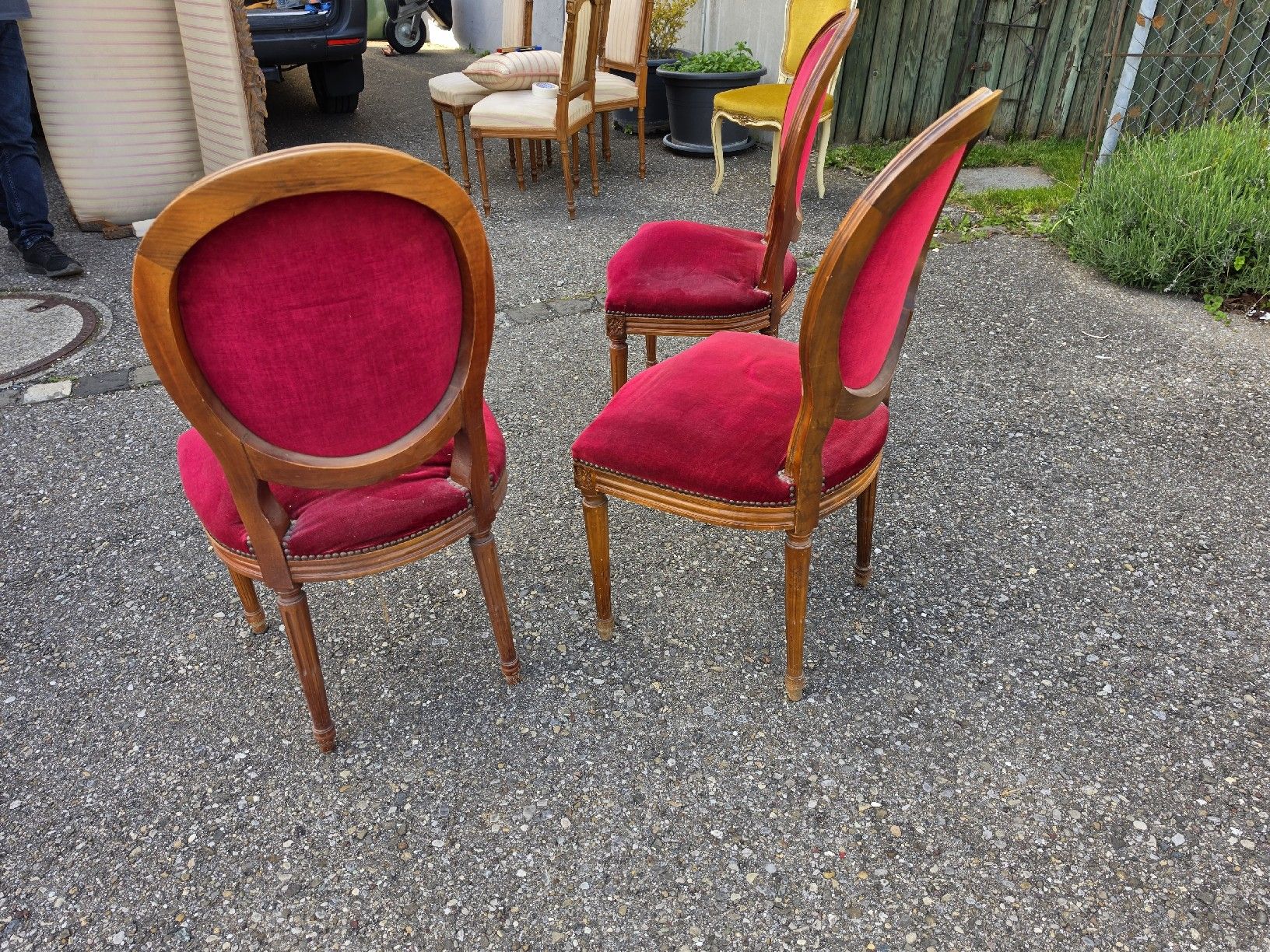Sedie: Set mit 3  Stühlen Antik Rot Vintage Style  – Usato da Mettlen venduto da elios0888 5