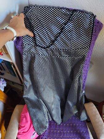 Robe bustier à pois, pin-up taille 40, noire et blanche