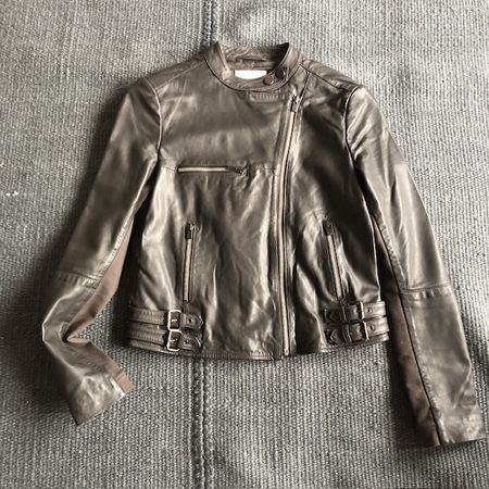 Lederjacke taupe S