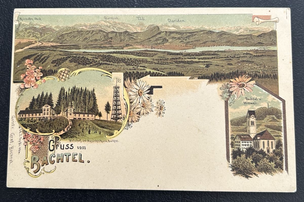 Ansichtskarten: Gruss vom Bachtel Litho  – Gebraucht aus Horw von Tellbub
