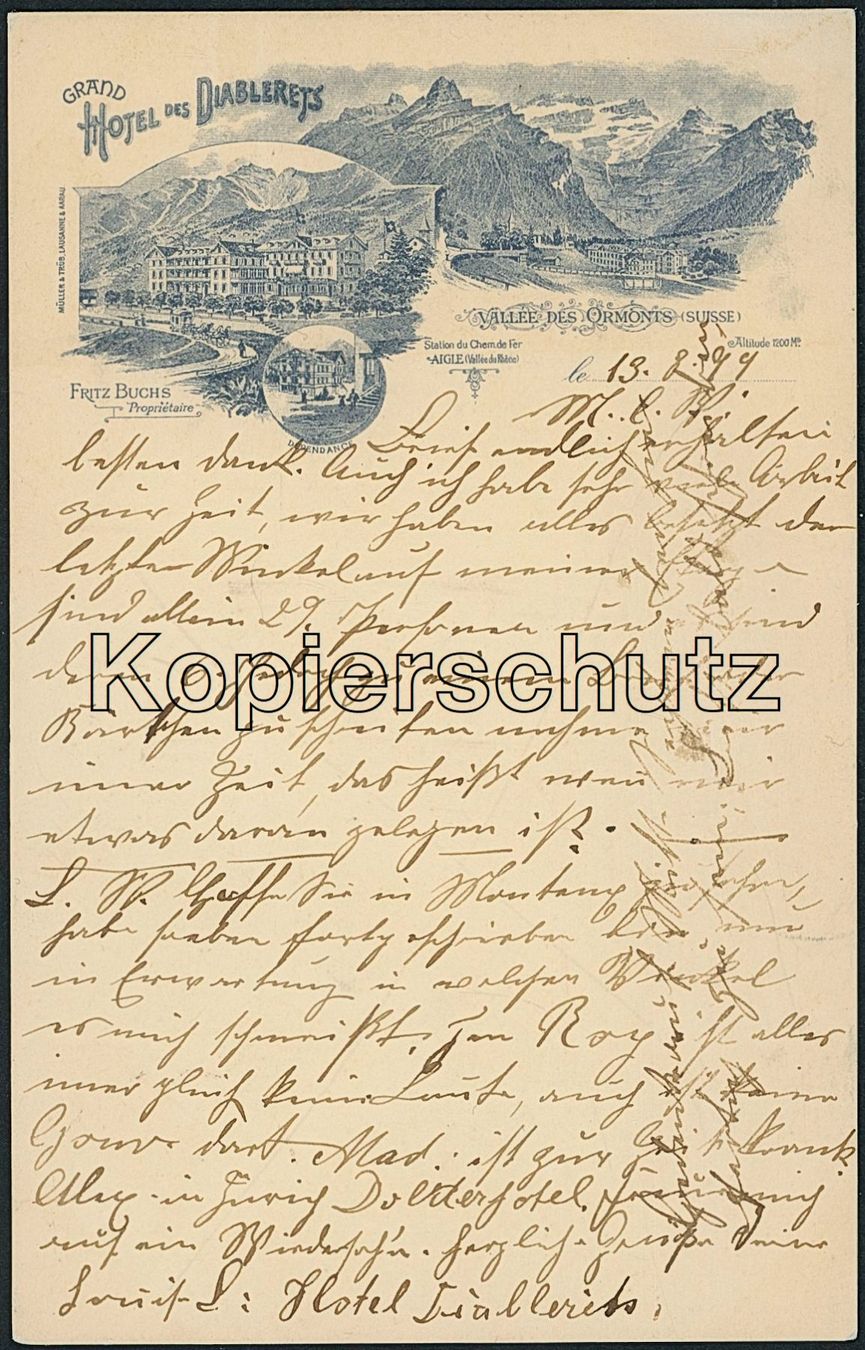 Cartes postales: VD Les Diablerets - Litho – D'occasion à Schindellegi par dolpitz