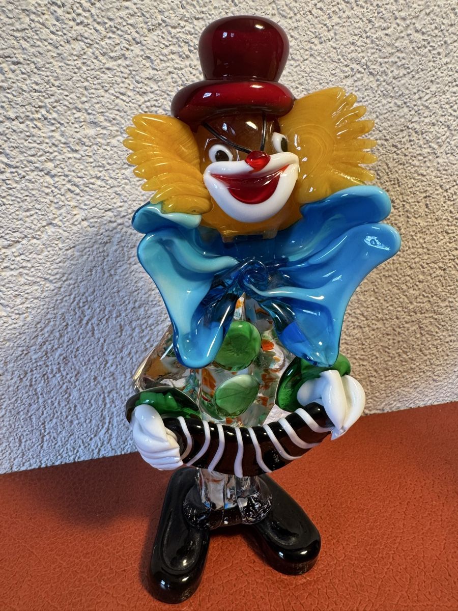 Murano Statuette: Murano Figur Clown gross – Usato da siebnen venduto da minte