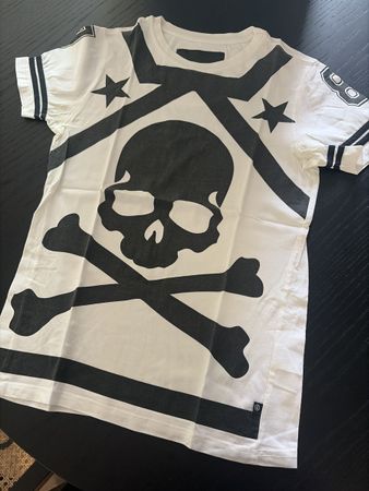 Philipp Plein T-Shirt Skull Bone Print Grösse S weiss