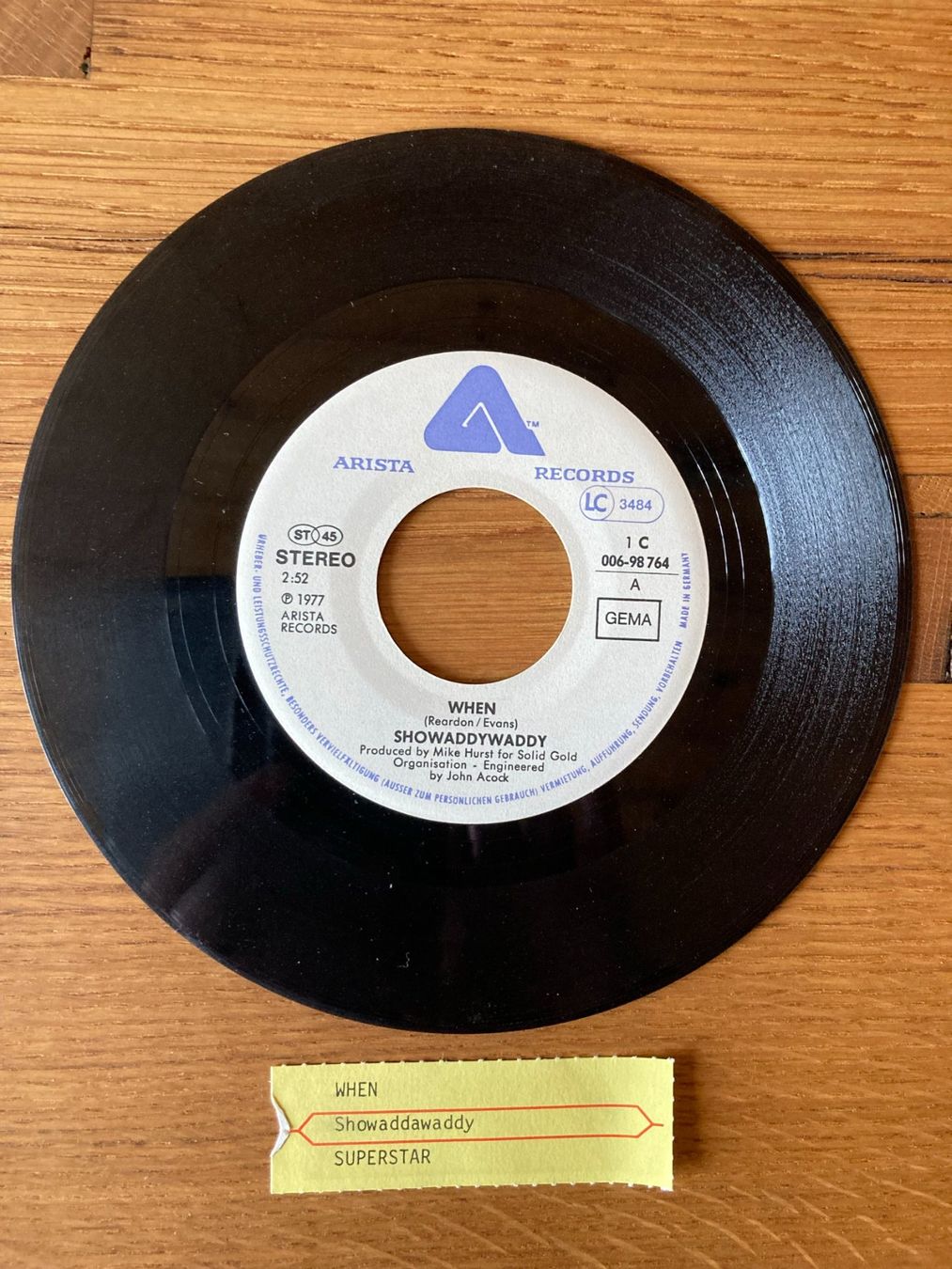 Dischi in vinile: SHOWADDYWADDY "When" – Usato da Unterlangenegg venduto da Bricalla 1