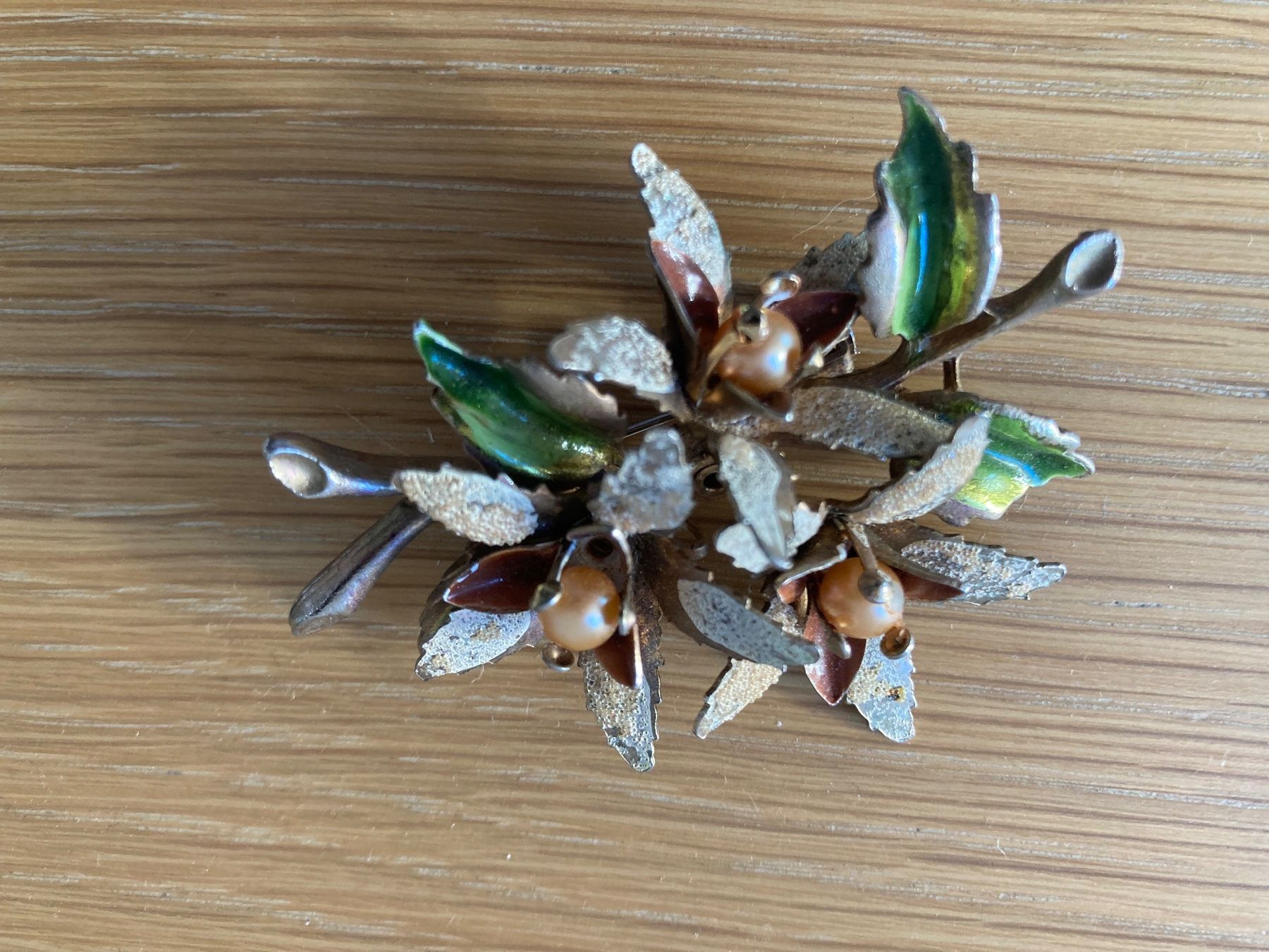 Spille & Fermagli: Broche vintage fleurie dorée & perle - Printemps Chic – Usato da Confignon venduto da Gd8 1