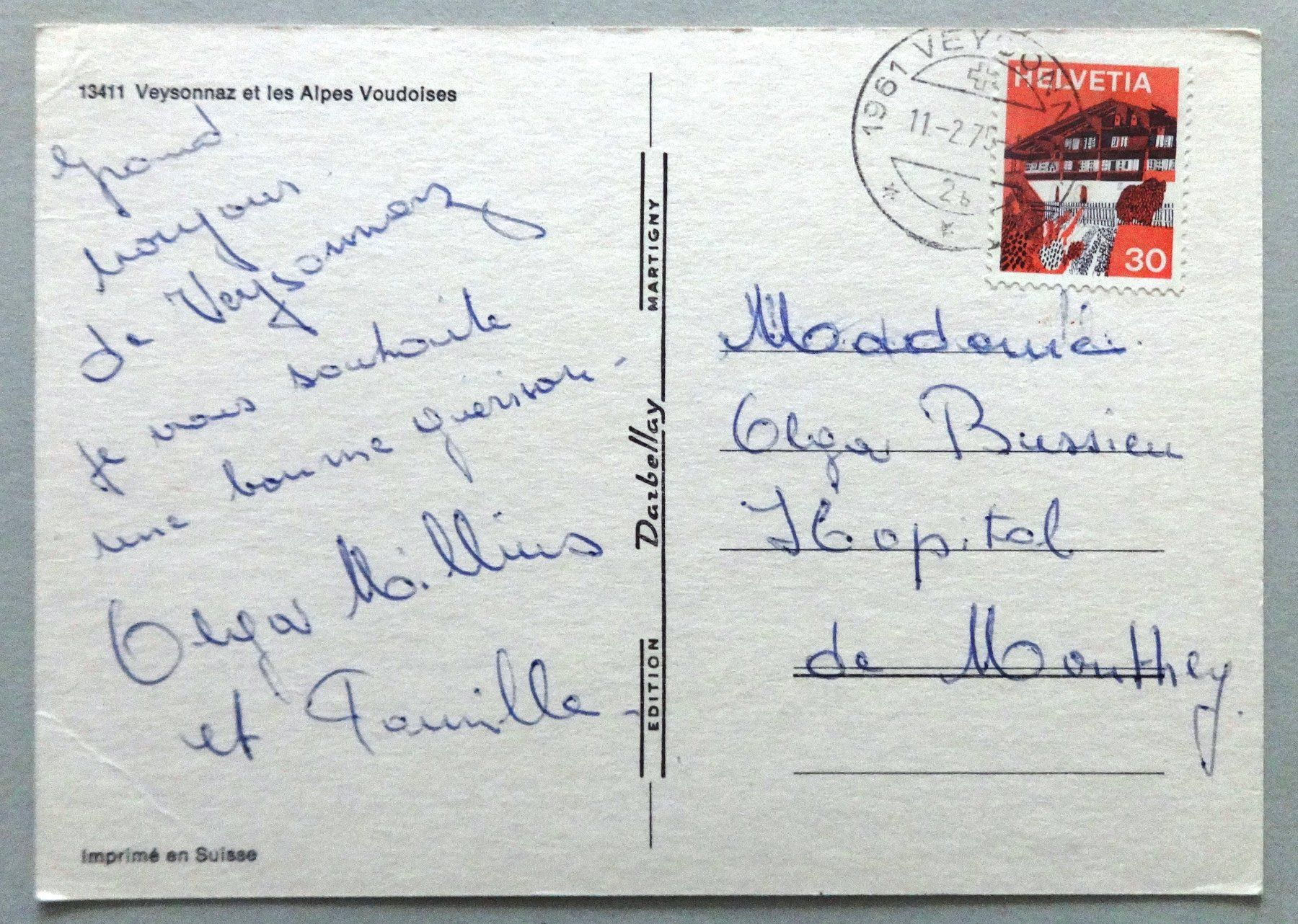 Cartoline postali: Veysonnaz et les Alpes vaudoises – Difettoso da Fétigny venduto da Billy2miny 1