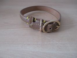 Soft Leder Hundehalsband Braun Länge 25,5 bis 31,5cm Neu