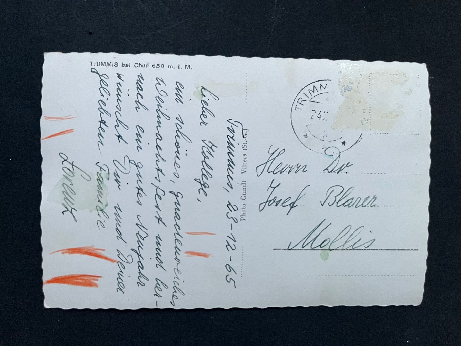 Cartoline postali: Trimmis bei Chur / ca. 1950 – Usato da Ostermundigen venduto da DaxKarten-75 1