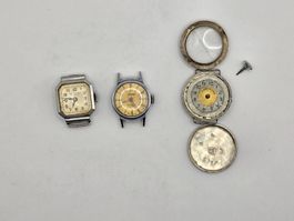 Antiker Schmuck: 3 alte Uhren für Bastler.  (71)