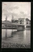AK Aarau, Flusspartie mit Brücke, 1906