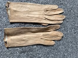 Handschuhe antik braun Finger Handschuh