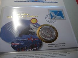 Medaillenbrief Patrouille Suisse, 2014,Tango über Lauberhorn