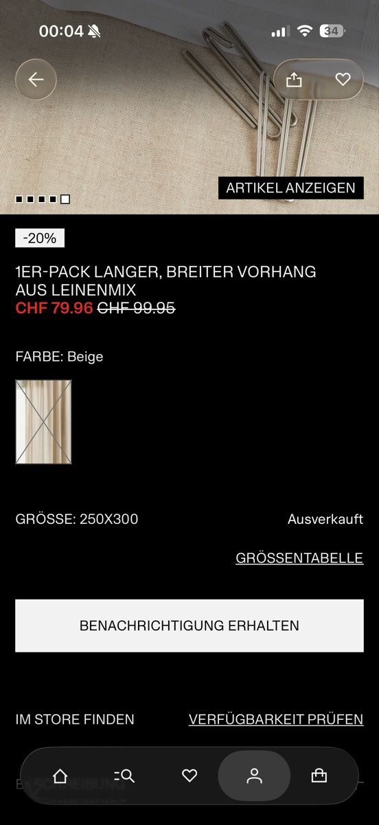 Vorhänge: Vorhang Leinen beige 2x 250x300  – Neu (gemäss Beschreibung) aus Baden von ena_2dy5 1