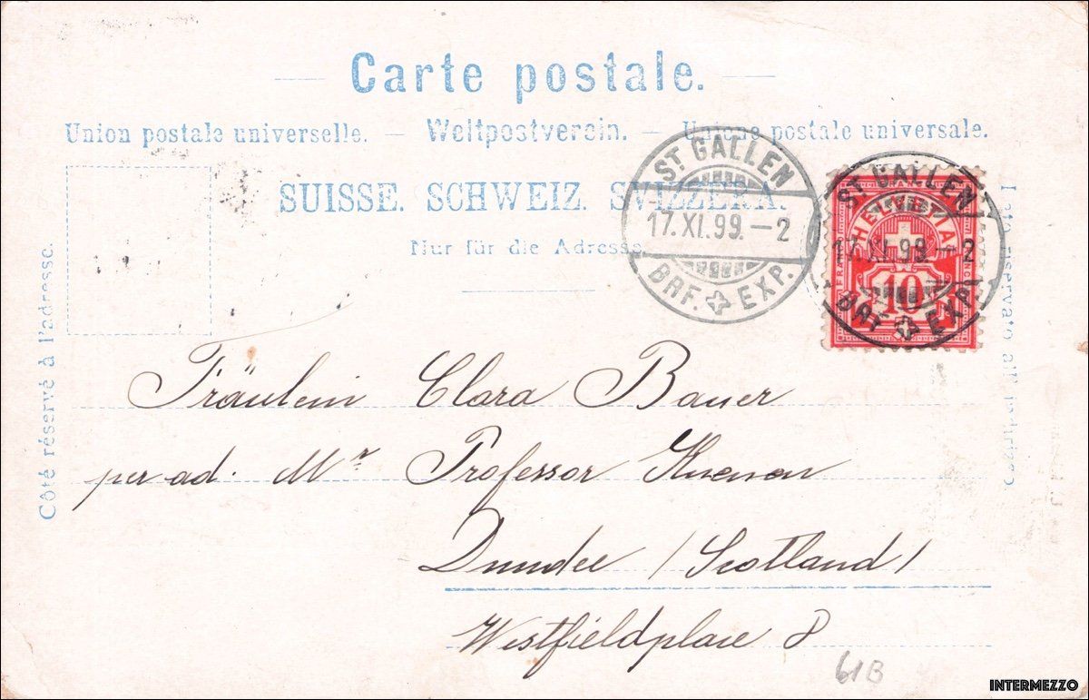 Ansichtskarten: St. Gallen // 1899 Litho Stadt – Gebraucht aus Basel von intermezzo12 1