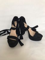 Sandalette High-Heel mit Blockabsatz, schwarz, Grösse 42 neu