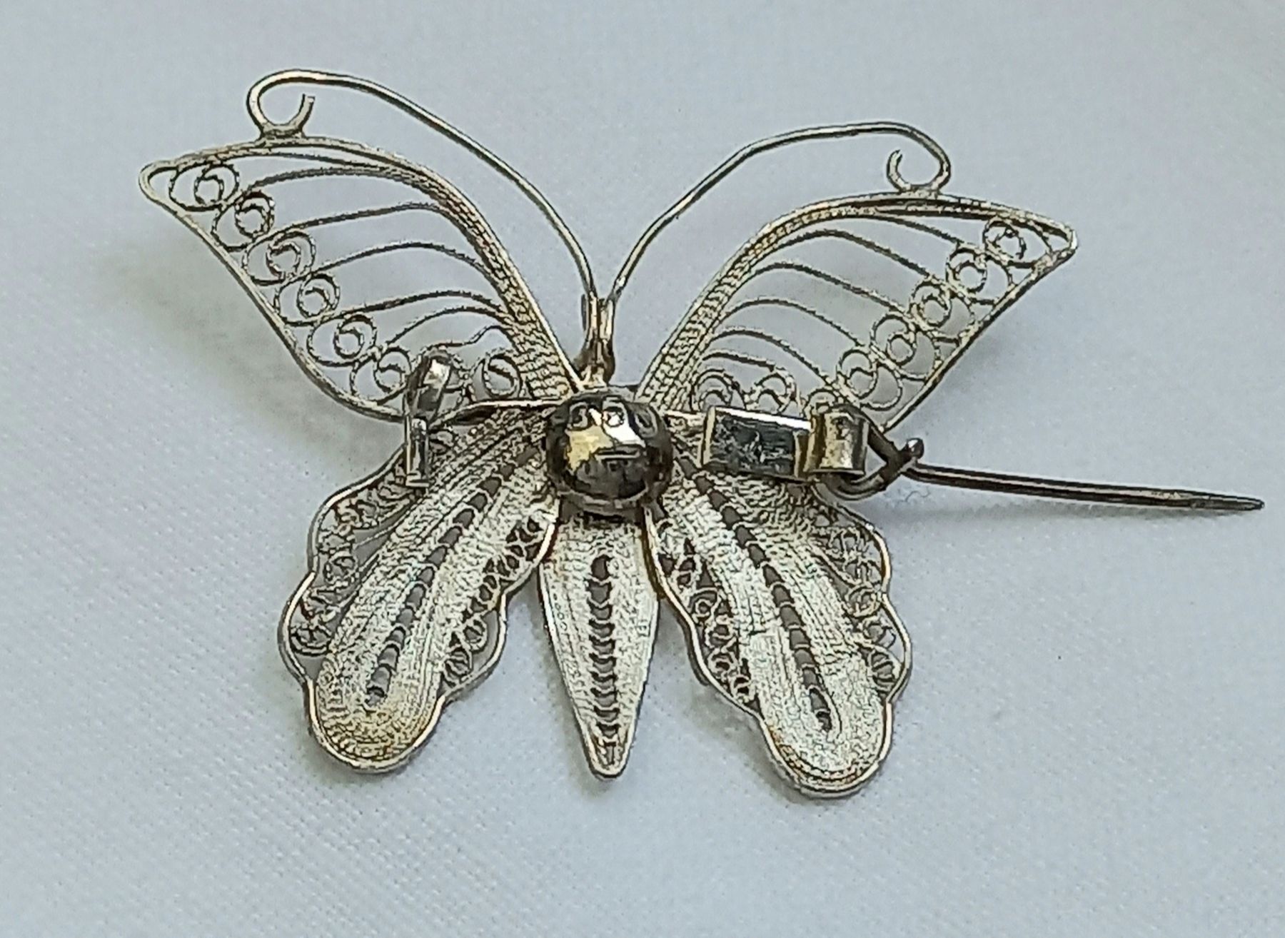 Spille & Fermagli: Filigrane Schmetterling Broche 925 Silber Antik – Usato da Buchs AG venduto da Dzirul 5