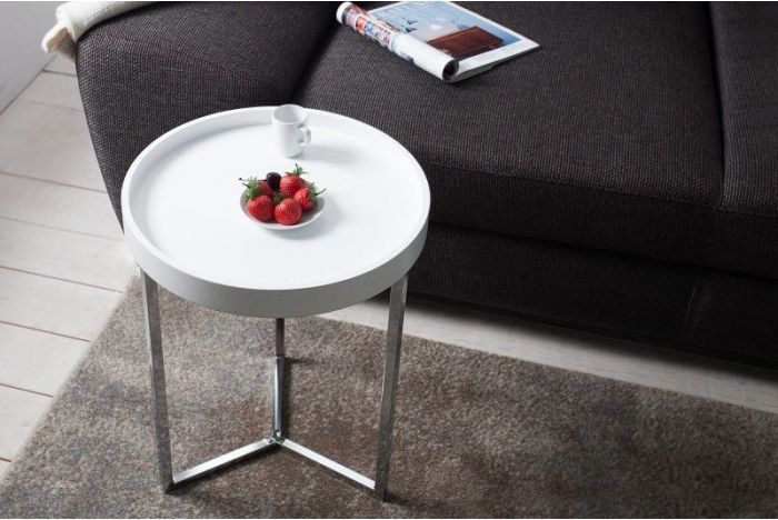 Tavoli: BEISTELLTISCH Modular Sofatisch Tablett Weiss/Chrom NEU – Nuovo e nell'imballaggio originale da Sulgen venduto da eytsh