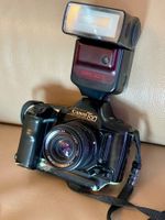 Die legende Canon T90 mit objektiven und Blitz