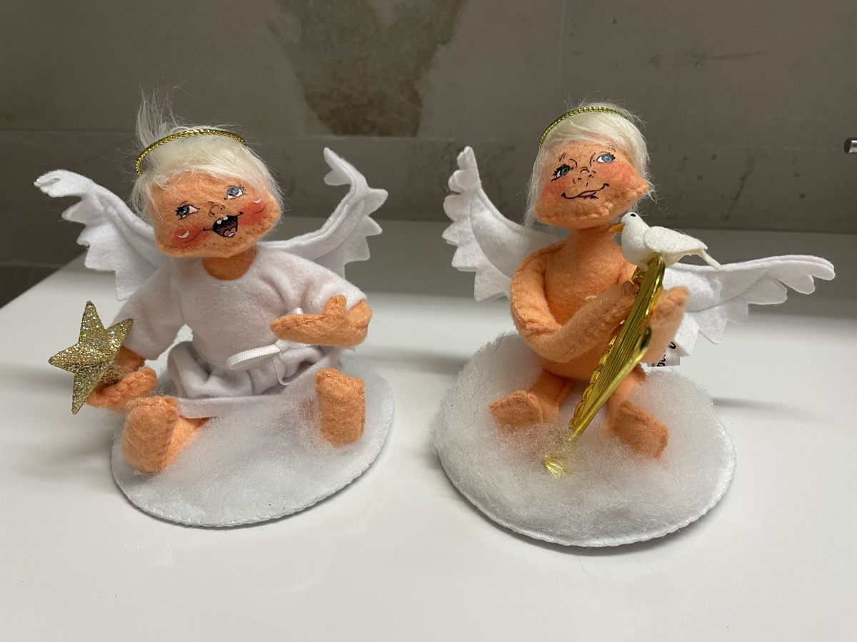 Alle Dekorationen: Cute Annalee angel decoration figures, 2 pcs – Neu und originalverpackt aus Buttikon SZ von trzurigo