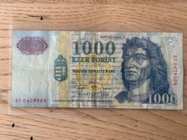 Banknote Ungarn 1000 Forint, Jahrgang 1998, Top Zustand