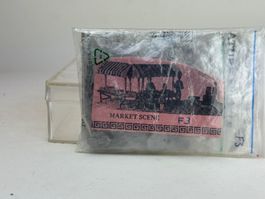 GB2- Langley Marktstand Szenen Weissmetall Bausatz