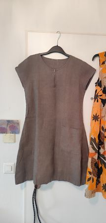 Kleid braun mit Leinen 