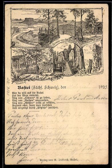 Cancelleria postale: Vorläufer-Lithographie Bastei /Sächs.  – Usato da Berlin venduto da bartko-reher