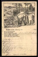 Vorläufer-Lithographie Bastei /Sächs. 