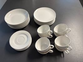 Geschirrset weiss NEUWERTIG, 32-Teilig Tassen Teller