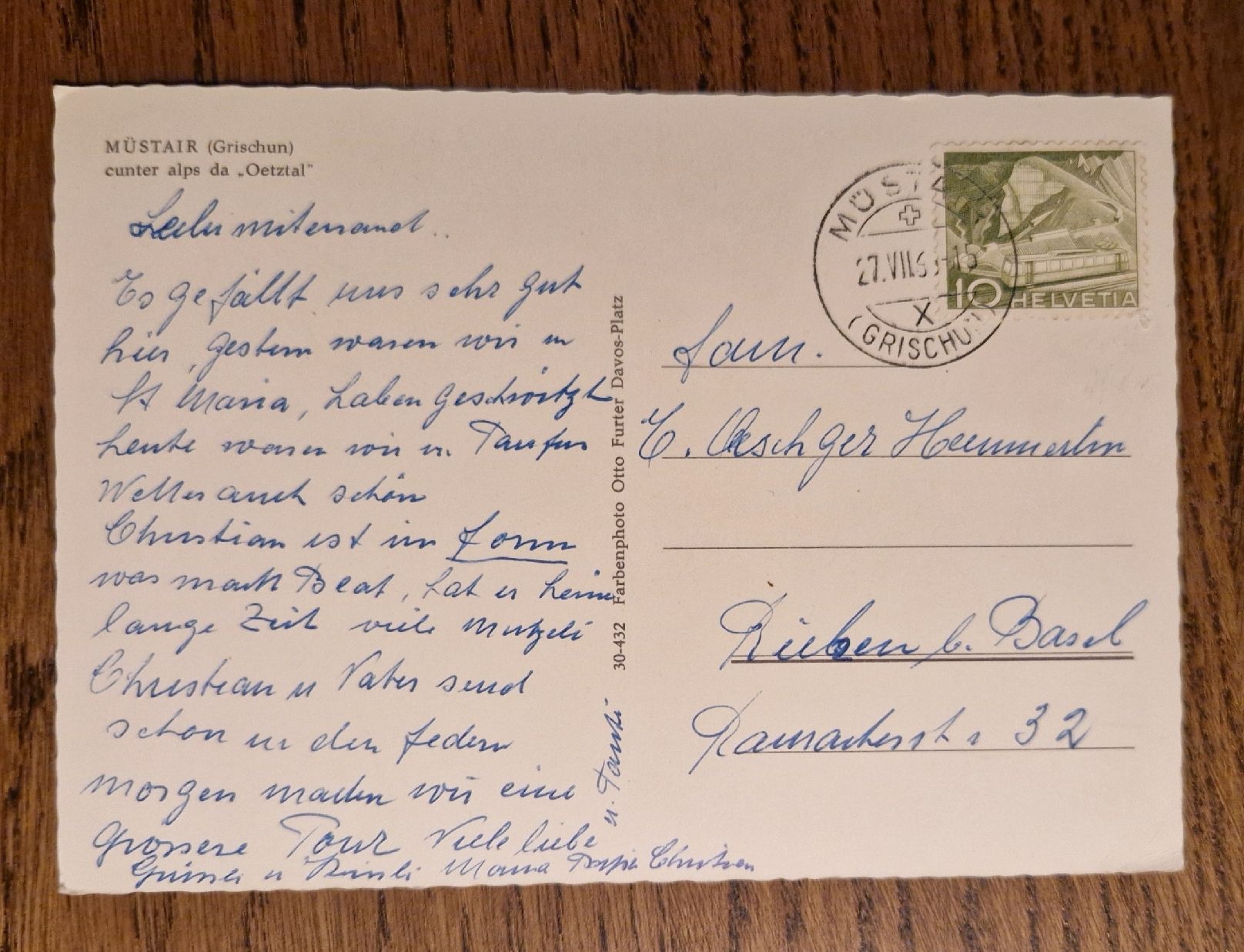 Cartoline postali: Müstair 1963 – Usato da Ebikon venduto da Donar50 1