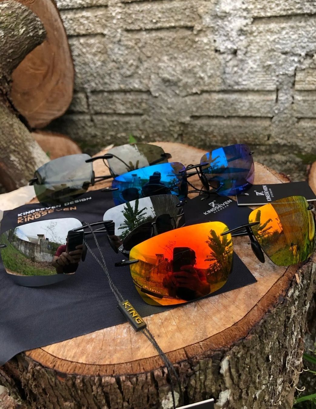 Occhiali & Lenti: Herren Sonnenbrille Kingseven Blau – Nuovo e nell'imballaggio originale da Suhr venduto da sjay.Cv 4