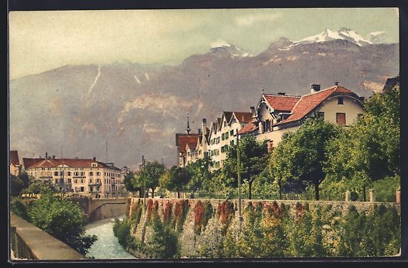 Cartes postales: AK Chur, Plessurquai, 1909 – D'occasion à Berlin par bartko-reher