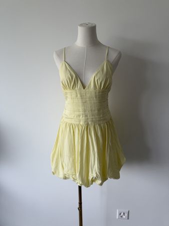 Mango yellow mini dress size M new with tags