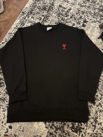 Ami Paris Sweatshirt schwarz mit Logo Stickerei guter Zustan