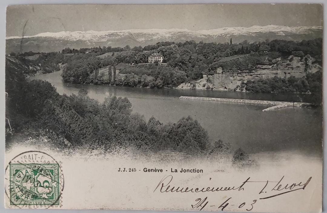 Cartoline postali: GENÈVE - La Jonction  - 1903 – Usato da Delémont venduto da Domdom1