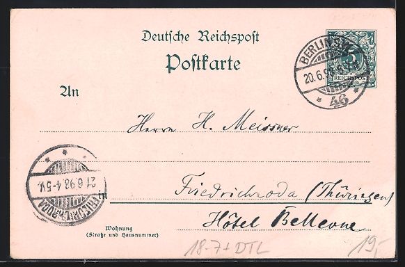 Cancelleria postale: Litho Berlin-Tiergarten, Reichstags-Geb – Usato da Berlin venduto da bartko-reher 1