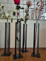 Vase soliflore métal +verre, prix pour 1 pièce