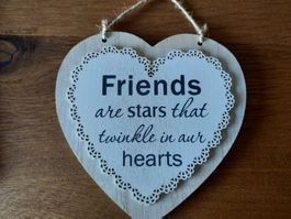 Herz Deko, Anhänger, Shabby, Friends, Freunde ca. 15 x 15 cm