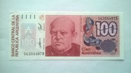 Billet banque Argentine 100 Australs série 1986 UNC