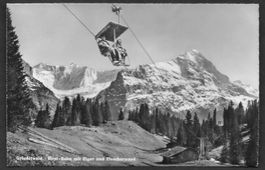 Grindelwald First Sesselbahn mit Eiger und Flescherwand