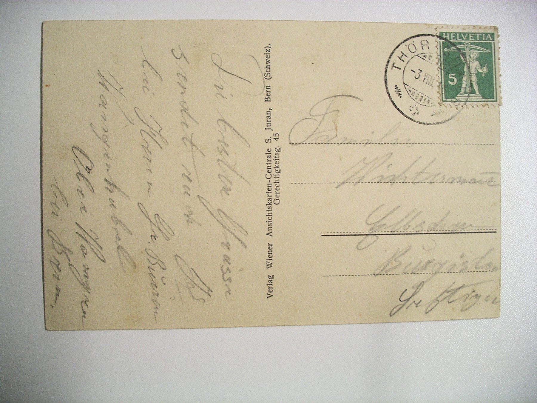 Cartoline postali: s/wAK HAHLEN THÖRISHAUS mit STation & Post – Usato da Oberhofen am Thunersee venduto da luuping99 1