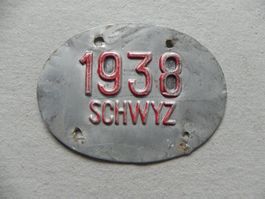 Velonummer Velo Rad Nummer SZ 38 Schwyz 1938 Geschenk