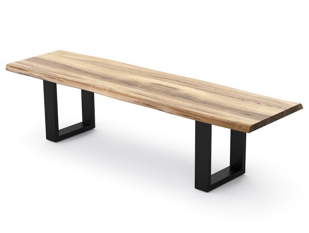 Massivholztisch mit Sitzbank, Akazie, 180cm 4