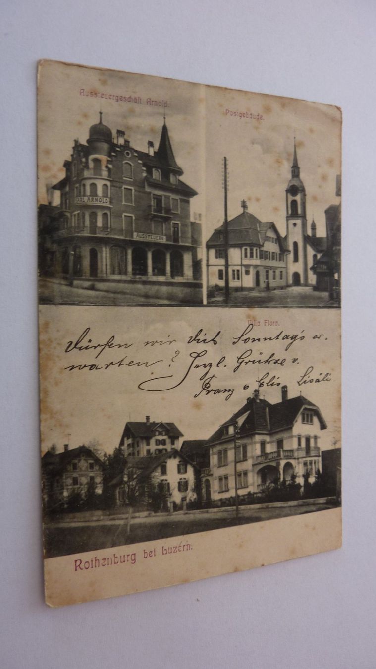 Cartoline postali: 2 ver. uralte Ansichtskarten : Rothenburg bei Luzern 1908 – Usato da Birrwil venduto da Schnaepli