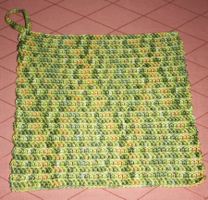 1 Topflappen Baumwolle 22 x 23.5 grün-gelb  NEU